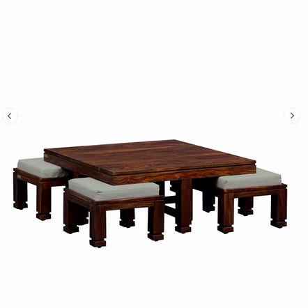 Ramdoot furniture Solid Wood Nesting Coffee Table Set In Provincial Teak Finish