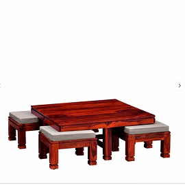 Ramdoot furniture Solid Wood Nesting Coffee Table Set In Honey Oak Finish