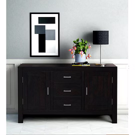 Ramdoot furniture  Solid Wood Sideboard In walnut Finish