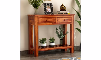 Ramdoot furniture Solid Wood Console Table In teak Finish