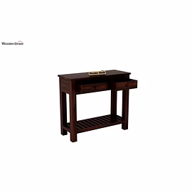 Ramdoot furniture Solid Wood Console Table In Walnut Finish