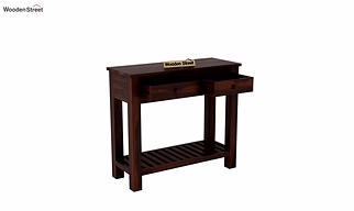 Ramdoot furniture Solid Wood Console Table In Walnut Finish