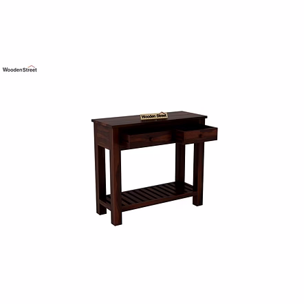 Ramdoot furniture Solid Wood Console Table In Walnut Finish
