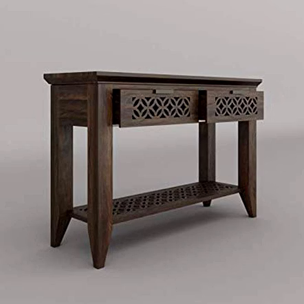 Ramdoot furniture Solid Wood Console Table In Rustic Teak Finish