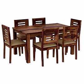Ramdoot furniture 6 Seater Dining Table Set ( honey finish) 1