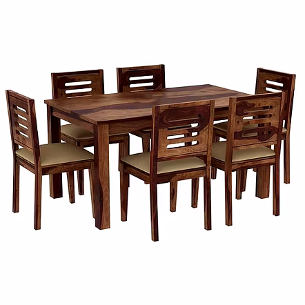 Ramdoot furniture 6 Seater Dining Table Set ( honey finish) 1