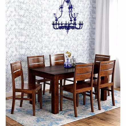 Ramdoot furniture 6 Seater Dining Table Set ( Honey finish)