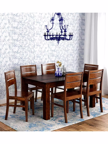 Ramdoot furniture 6 Seater Dining Table Set ( Honey finish)