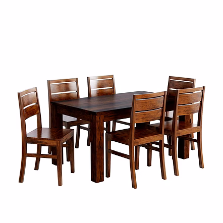 Ramdoot furniture 6 Seater Dining Table Set ( Honey finish)