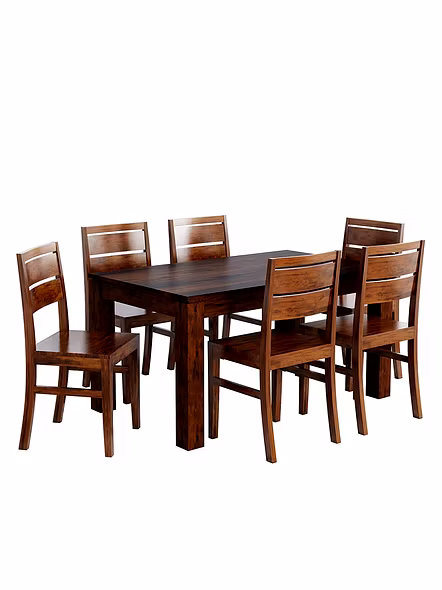 Ramdoot furniture 6 Seater Dining Table Set ( Honey finish)