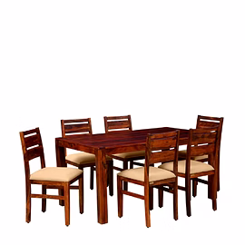 Ramdoot furniture 6 Seater Dining Table Set ( Honey finish)