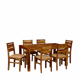 Ramdoot furniture 6 Seater Dining Table Set ( Teak finish)