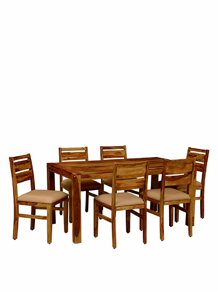 Ramdoot furniture 6 Seater Dining Table Set ( Teak finish)