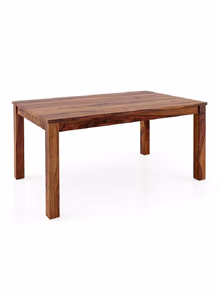 Ramdoot furniture 6 Seater Dining Table Set with Red cushion ( Honey finish)