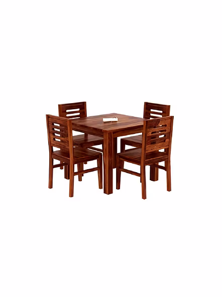 RAMDOOT FURNITURE 4 SEATER DINING TABLE SET ( Honey Finish)