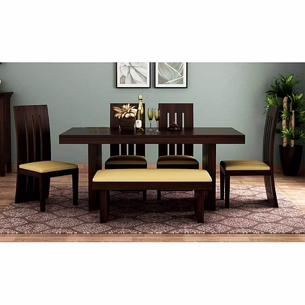 RAMDOOT FURNITURE 6 SEATER DINING TABLE WITH BANCH