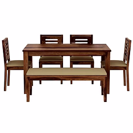 RAMDOOT FURNITURE 6 SEATER DINING TABLE WITH BANCH