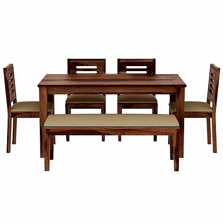 RAMDOOT FURNITURE 6 SEATER DINING TABLE WITH BANCH