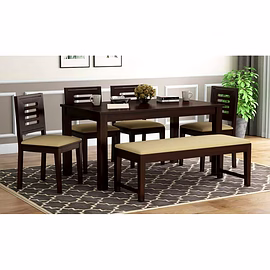 RAMDOOT FURNITURE 6 SEATER DINING TABLE WITH BANCH