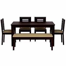 RAMDOOT FURNITURE 6 SEATER DINING TABLE WITH BANCH