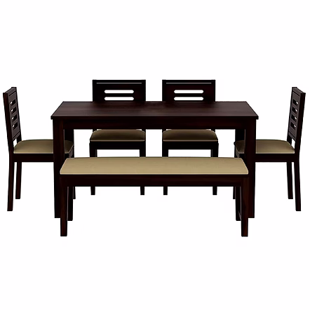 RAMDOOT FURNITURE 6 SEATER DINING TABLE WITH BANCH