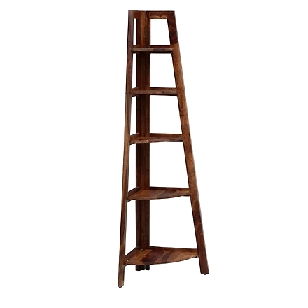 Ramdoot furniture Solid Wood Book Shelf In Rustic Teak Finish-1