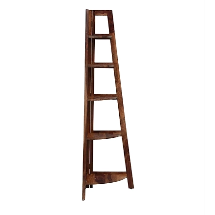 Ramdoot furniture Solid Wood Book Shelf In Rustic Teak Finish-2