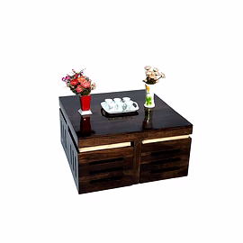 Ramdoot furniture Solid Wood Nesting Coffee Table Set In Warm Chestnut Finish