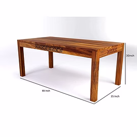 Ramdoot Furniture Solid Sheesham Wood Dining Table 8 Seater | Wooden Dinning Table Eight Seater with Chairs | Home Dining Room Set with 5 Chairs &amp; 1 Bench for Hotel &amp; Restaurants | Chairs With Cushion