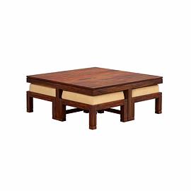 Ramdoot furniture Solid Wood Coffee Table Set In Teak Finish