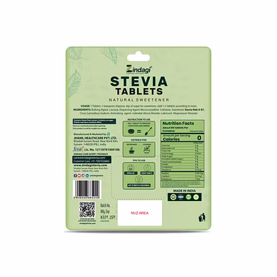 Zindagi Stevia Tablets - Stevia Sugar-Free Tablets - Zero Calorie Stevia Sweetener - keto Friendly - Stevia Leaves Extract - 100 Tablets-1