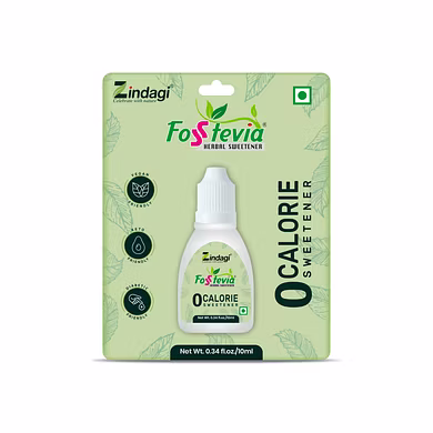 Zindagi Fosstevia Liquid - Natural Stevia Leaves Extract - Sugar Free Sweetener for Diabetics 10 Ml-11697952