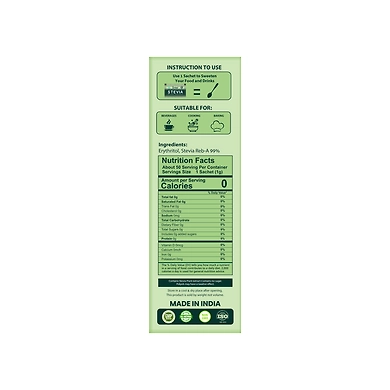 Zindagi Stevia Sachets - 100% Natural Sugar free Sweetener for Weight lose and Diabetics- Keto Friendly - 50 Sachets-2
