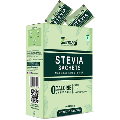Zindagi Stevia Sweetener Packets - Natural Sugar Substitute With Zero Calories - Sugarfree Stevia 100 Sachets-10956350