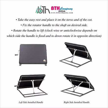BTH Company Adjustable Back Rest for use on Bed Back Support With Rotary Handle Size 30×24 Inches-3