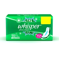 Whisper Ultra Clean Sanitary Pads for Women, XL+ 30 Napkins