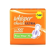 Whisper Choice Ultra Sanitary Pads Large Size - 6 Piece Pack