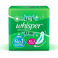 Whisper Ultra Clean Sanitary Pads for Women, XL+ 15 Napkins