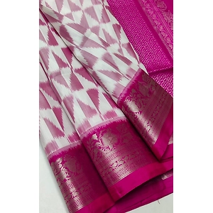 Exquisite Soft Silk Ikkat Weaving Saree | Traditional Elegance