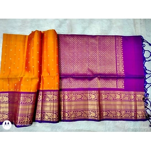 Soft Pattu Silk Saree with Kanchi Border Weaving - Mango Yellow