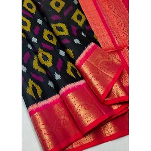 Luxurious Pure Silk Kanchi Ikkat Weaving Saree for Party Wear