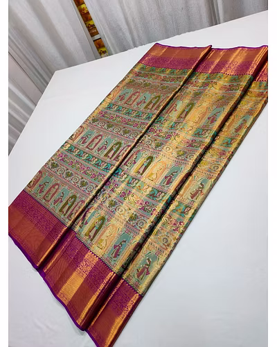 Meenakari Designer Saree - Premium Quality Bridal Attire-1