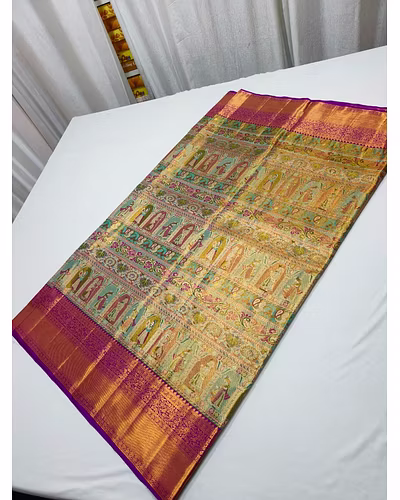 Meenakari Designer Saree - Premium Quality Bridal Attire-2