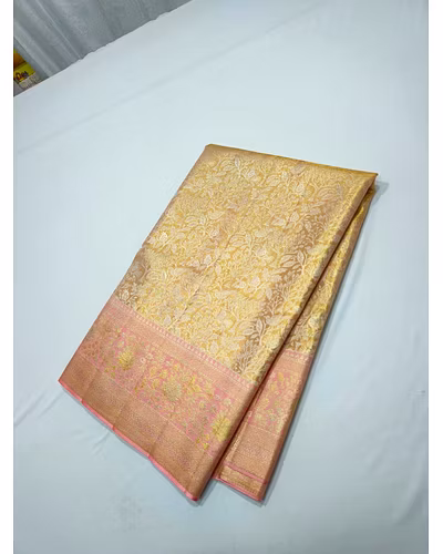 Silver zari weaving handloom saree-12827901
