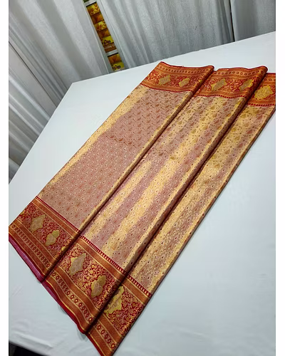 Exquisite Meenakari Broked Saree - Pure Pattu Silk Handwoven Kanjeevaram Saree-3