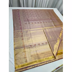 Luxurious Platinum Zari Party Wear Silk Saree