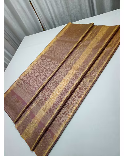 Luxurious Platinum Zari Party Wear Silk Saree-1