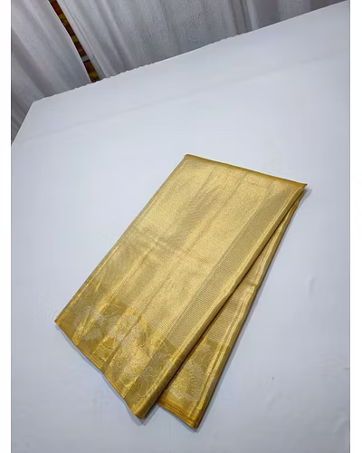 Golden Tissu All Over Emboss Saree - Handwoven Luxury Saree-3