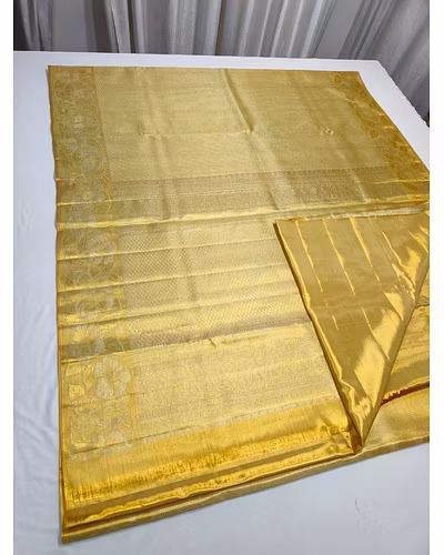 Golden Tissu All Over Emboss Saree - Handwoven Luxury Saree-1