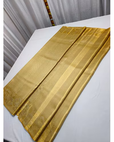 Golden Tissu All Over Emboss Saree - Handwoven Luxury Saree-2